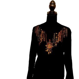 Chico’s long sleeve shirt. Decorated front and back